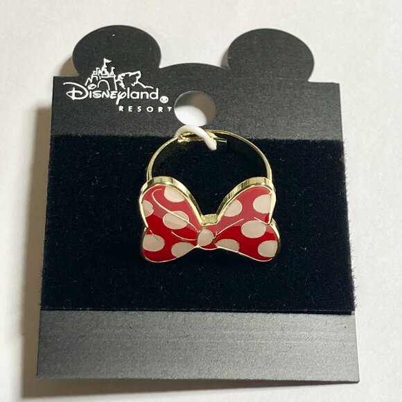 Vintage Disney Minnie Mouse Bow Ring Size 7 8 Red Dots Signed Adjustable Enamel - Picture 11 of 13